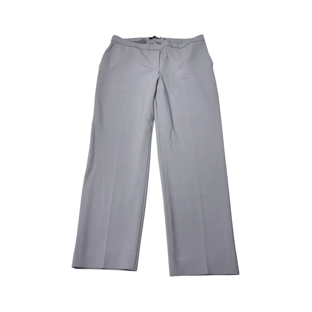 Theory Treeca Pull On Modern Crepe 2 Pants Light Grey Straight Womens 12 W33 L26
